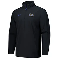 Men's Nike Black Pitt Panthers 2024 Sideline Coach Quarter-Zip Hoodie Jacket