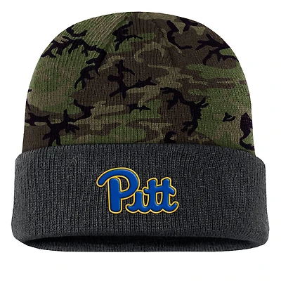 Bonnet en tricot à revers Nike Camo Pitt Panthers Military Appreciation pour homme