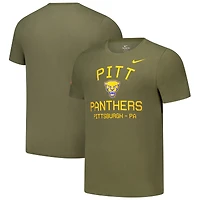 T-shirt de performance Nike Olive Pitt Panthers 2024 Military Appreciation pour homme