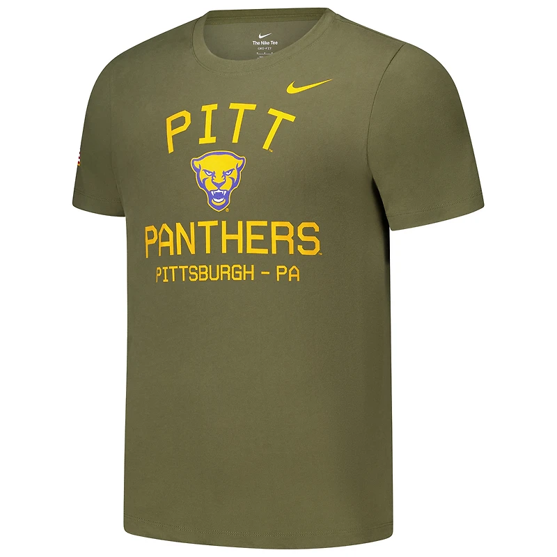 T-shirt de performance Nike Olive Pitt Panthers 2024 Military Appreciation pour homme