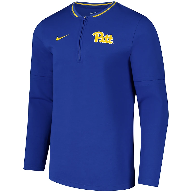 Veste Nike Royal Pitt Panthers Coaches à quart de zip pour homme
