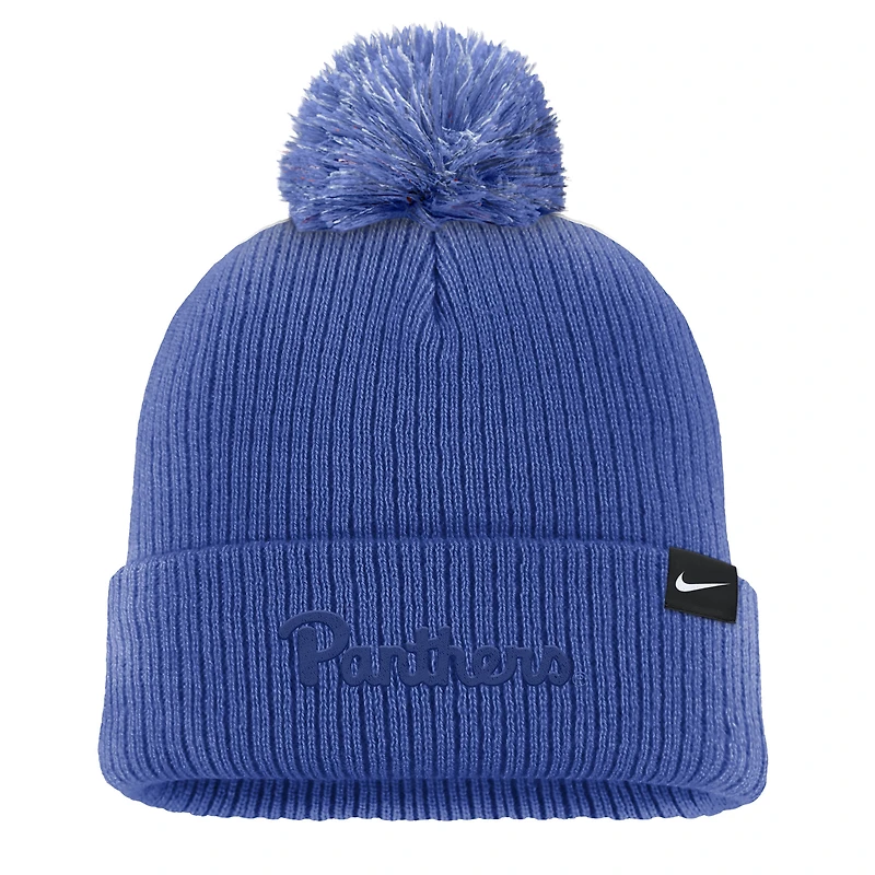Men's Nike Royal Pitt Panthers Tonal Peak Cuffed Knit Hat with Pom