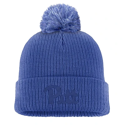 Bonnet en tricot à revers Nike Royal Pitt Panthers pour homme avec pompon