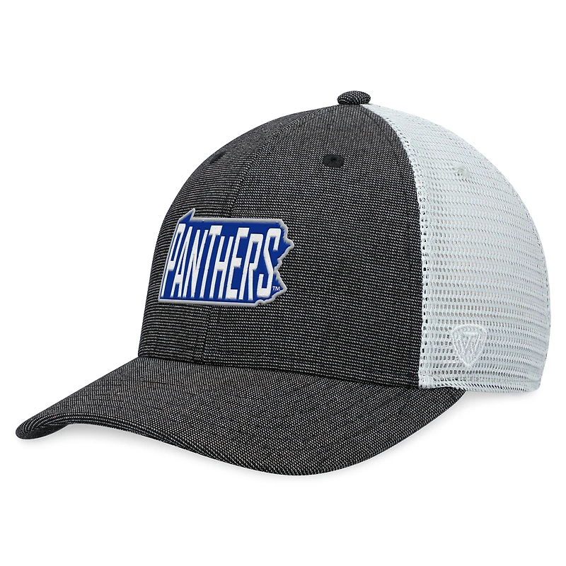 Casquette Snapback Top of the World pour hommes, charbon de bois/blanc, Pitt Panthers Townhall Trucker