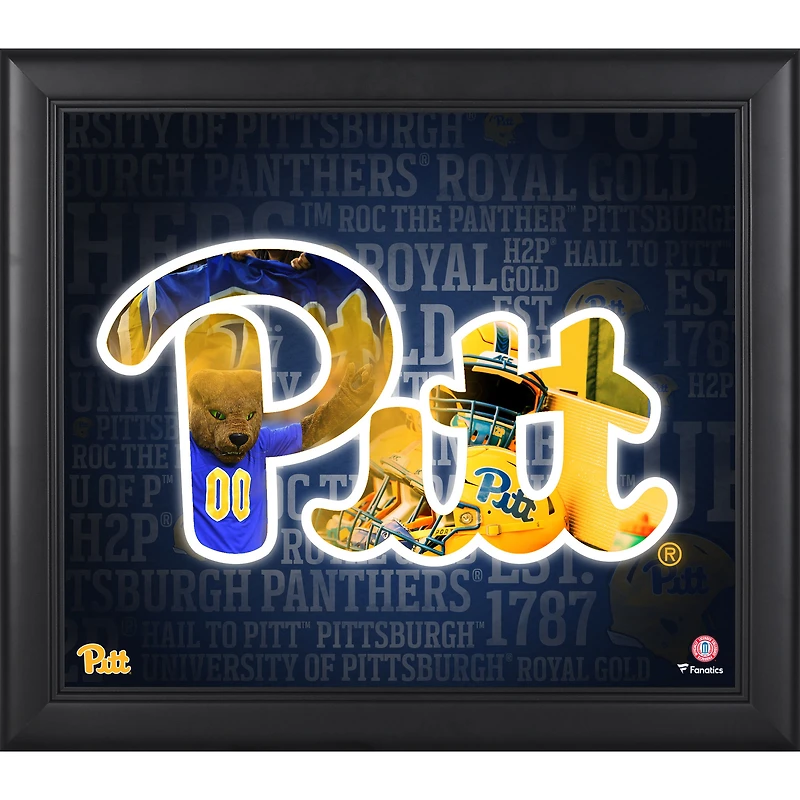 Collage encadré du patrimoine de l'équipe des Pitt Panthers 15" x 17"