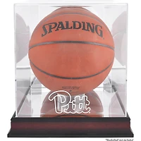 Vitrine de présentation pour ballon de basket Pittsburgh Panthers en acajou finition antique avec fond miroir