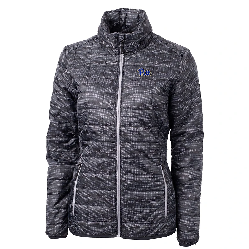 Women's Cutter & Buck Black Pitt Panthers Eco Full-Zip Puffer Jacket