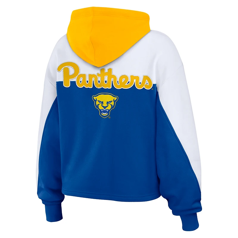 Sweat à capuche zippé color-block Royal Pitt Panthers pour femme WEAR by Erin Andrews