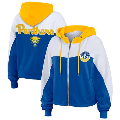 Sweat à capuche zippé color-block Royal Pitt Panthers pour femme WEAR by Erin Andrews
