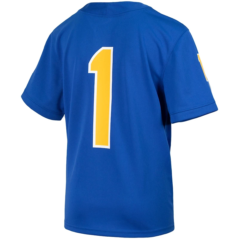 Maillot de football Nike pour jeunes n° 1 Royal Pitt Panthers Untouchable