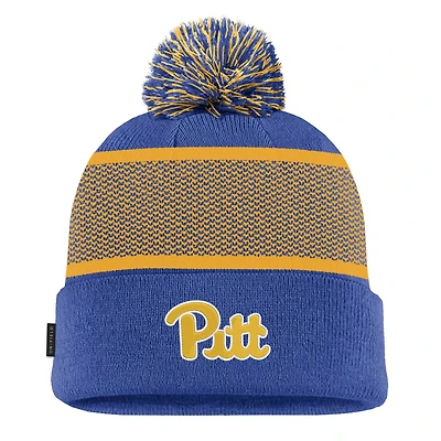 Bonnet en tricot à revers avec pompon Nike Royal Pitt Panthers 2024 Sideline Peak pour jeune