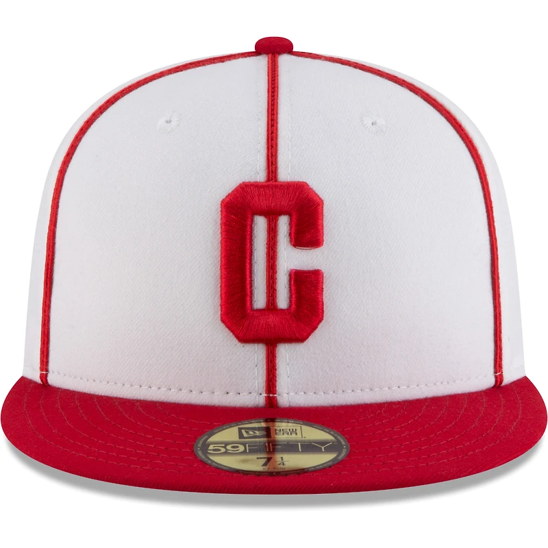 Men's New Era White/Red Pittsburgh Crawfords Cooperstown Collection Turn Back The Clock 59FIFTY Fitted Hat