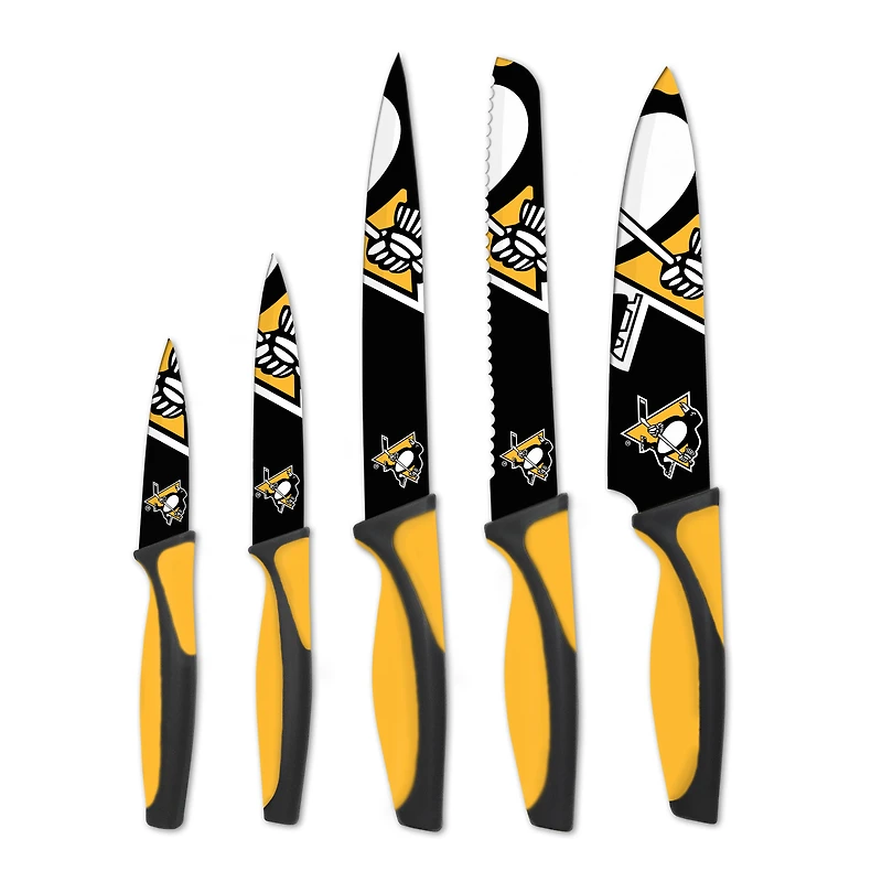Ensemble de 5 couteaux de cuisine Black Pittsburgh Penguins