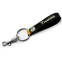 Black Pittsburgh Penguins Personalized Leather Loop Keychain