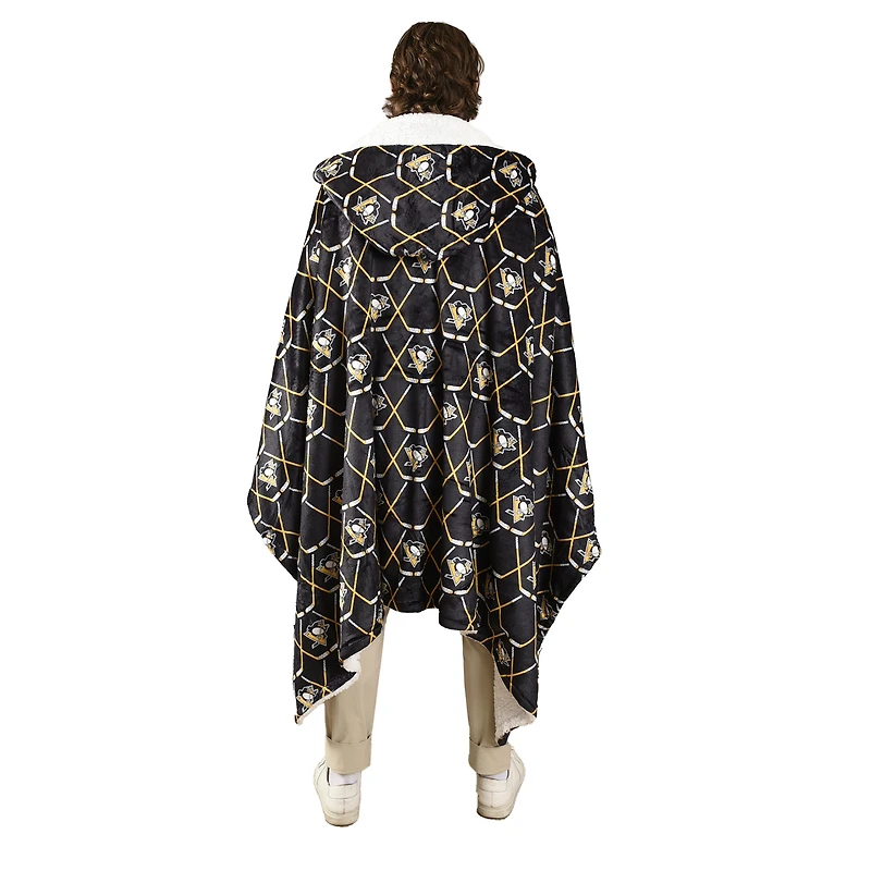 Black Pittsburgh Penguins Team Logo 50'' x 70'' Hoodie Throw Blanket