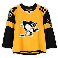 Cameron Gaunce Pittsburgh Penguins Practice-Used #24 Gold Reebok Jersey vs. Philadelphia Flyers on February 25, 2017 - NHL Stadium Series - Worn During Warm-Ups