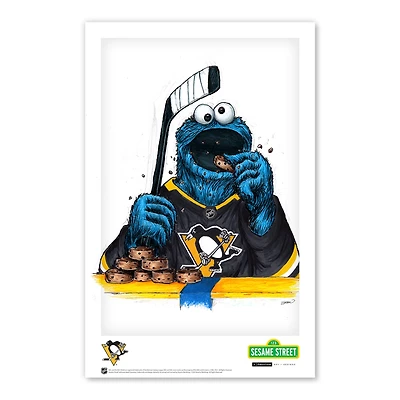 Cookie Monster Penguins de Pittsburgh 11"x 17" Sesame Street affiche imprimée