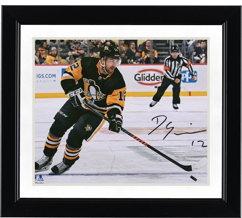 Dominik Simon Pittsburgh Penguins Autographed 8" x 10" Black Jersey Skating Photograph