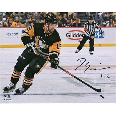 Dominik Simon Pittsburgh Penguins Autographed 8" x 10" Black Jersey Skating Photograph 