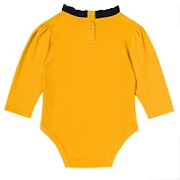 Girls Infant Pittsburgh Penguins 3-Piece Rink Queen Long Sleeve Bodysuit, Pants & Headband Set
