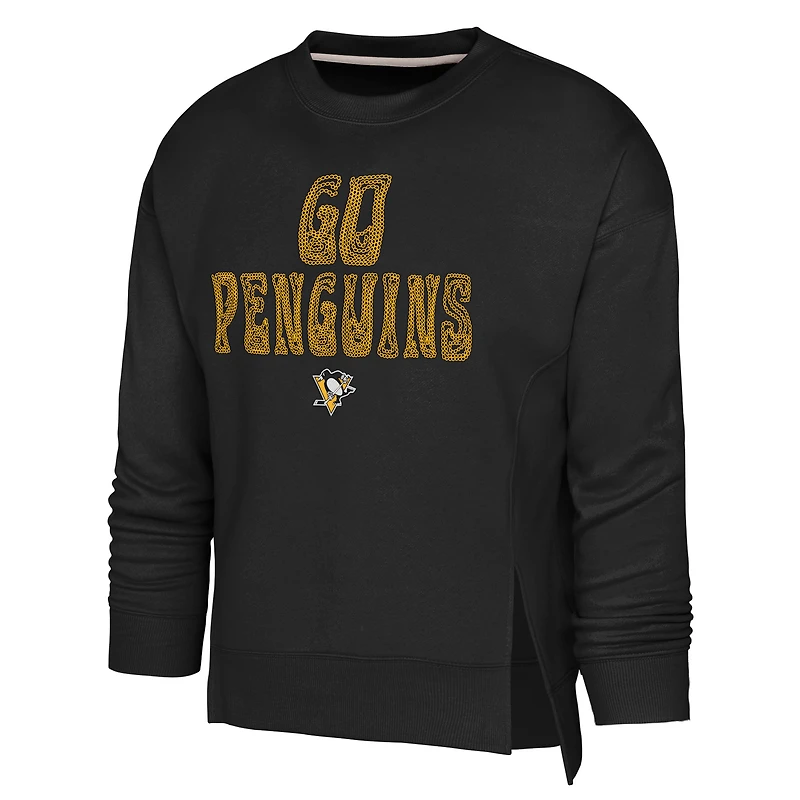 Sweat-shirt noir Game Love des Penguins de Pittsburgh pour filles Outerstuff
