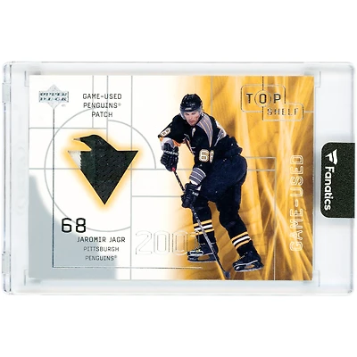Carte Jaromir Jagr Pittsburgh Penguins 2001-02 Upper Deck Top Shelf Game-Used Dual-Color Penguins Patch Relic #P-JJ