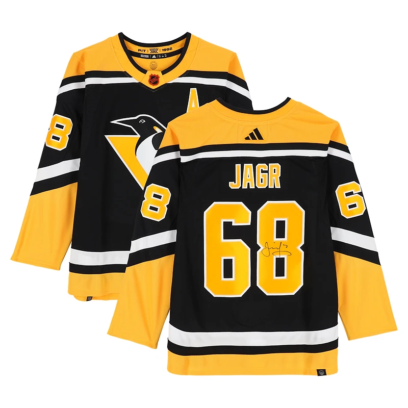 V106832 Pnguns Jaromir Jagr Pittsburgh Penguins Autographié 2022-23 Reverse Retro Adidas Jersey Jaromir Jagr AUT HK JERSEY 45834 AUTJERHOC JRSYJA0172 #1