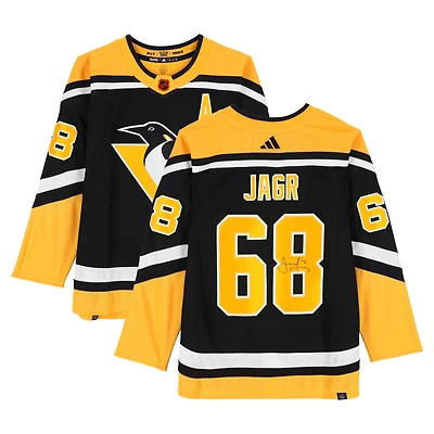 V106832 Pnguns Jaromir Jagr Pittsburgh Penguins Autographié 2022-23 Reverse Retro Adidas Jersey Jaromir Jagr AUT HK JERSEY 45834 AUTJERHOC JRSYJA0172 #1