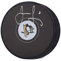 Rondelle de hockey avec logo autographié par Jaromir Jagr des Penguins de Pittsburgh