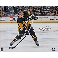 Kris Letang Pittsburgh Penguins Autographed 16" x 20" Black Jersey Shooting Photograph