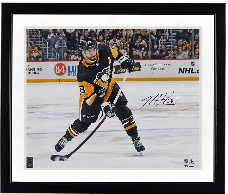 Kris Letang Pittsburgh Penguins Autographed 16" x 20" Black Jersey Shooting Photograph