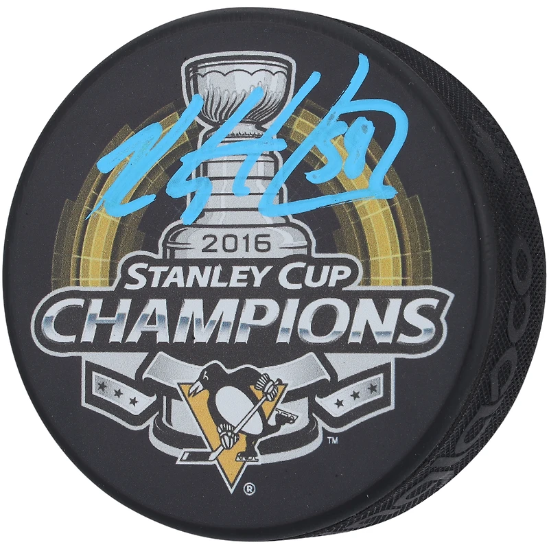 Kris Letang Pittsburgh Penguins Autographed 2016 Stanley Cup Champs Hockey Puck