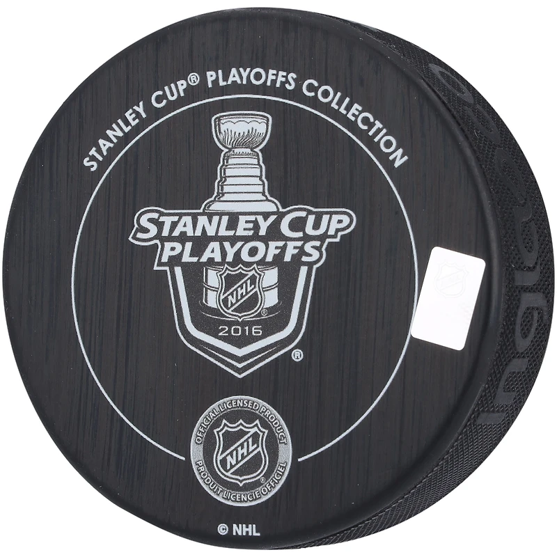 Rondelle de hockey autographiée par Kris Letang des Penguins de Pittsburgh pour les champions de la Coupe Stanley 2016 avec l'inscription « 2016 SC Champs »
