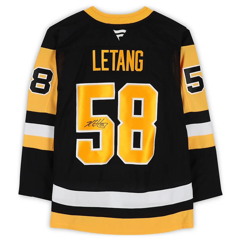 Maillot noir Fanatics Premium autographié de Kris Letang, Penguins de Pittsburgh
