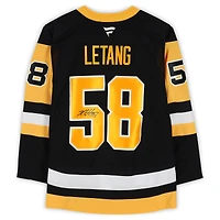 Maillot noir Fanatics Premium autographié de Kris Letang, Penguins de Pittsburgh