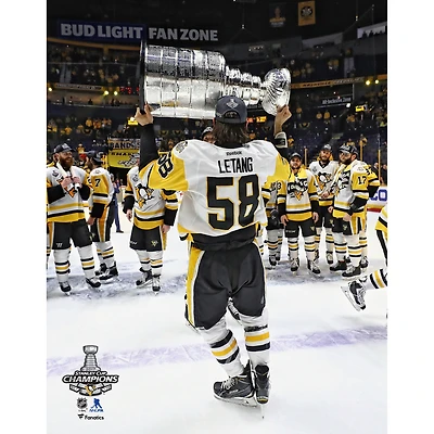 Kris Letang Pittsburgh Penguins Unsigned 2017 Stanley Cup Champions Raising Photograph