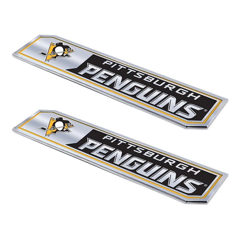 Ensemble de 2 emblèmes de camion en relief des Penguins de Pittsburgh de Logo Brands