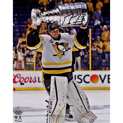 Marc-Andre Fleury Pittsburgh Penguins Autographed 8" x 10" 2017 Stanley Cup Champions Raising Cup Photograph