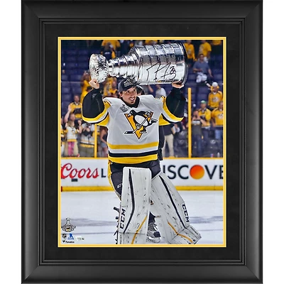 Marc-Andre Fleury Pittsburgh Penguins Framed 2017 Stanley Cup Champions Autographed 16" x 20" Raising Cup Photograph