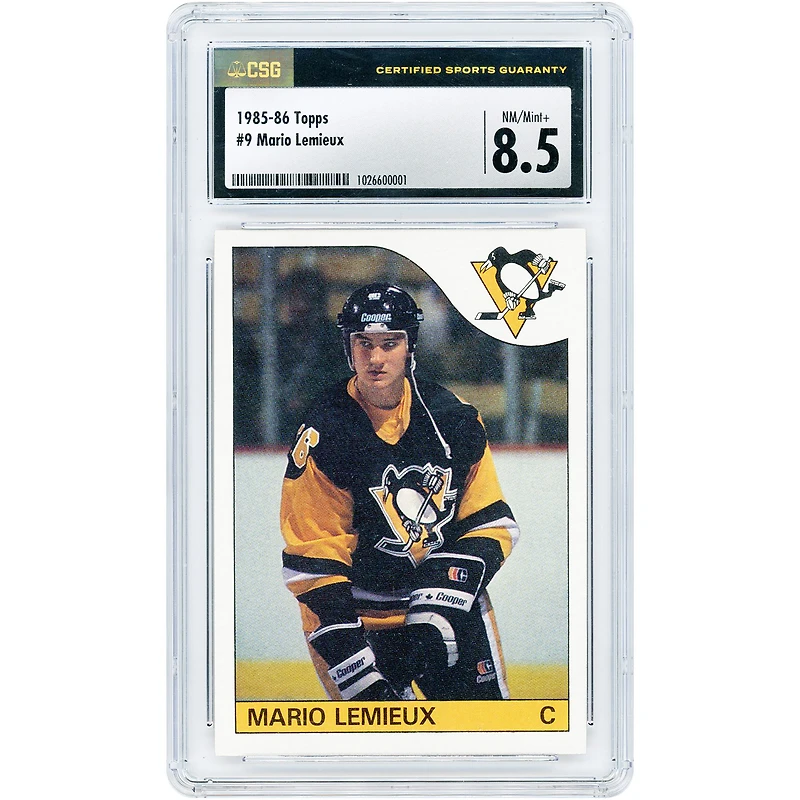 Mario Lemieux Pittsburgh Penguins 1985-86 Topps #9 CSG Authenticated 8.5 Rookie Card