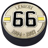 Mario Lemieux Pittsburgh Penguins - Hall of Fame Player Medallion Hockey Puck