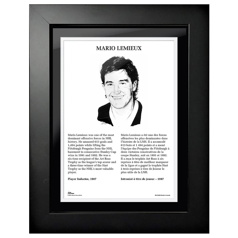 Mario Lemieux Pittsburgh Penguins - Legends Line 12'' x 16'' Photo encadrée