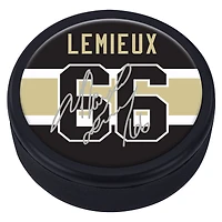 Mario Lemieux Pittsburgh Penguins Puck Souvenir Player avec réplique Signature