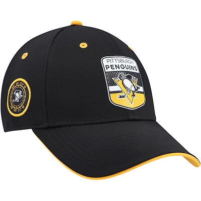 Men's Fanatics  Black Pittsburgh Penguins Authentic Pro Draft Stretch-Fit Hat