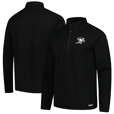 Veste polaire à quart de zip authentique Fanatics Pittsburgh Penguins noire pour homme