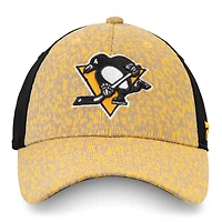 Casquette Fan Weave Flex Fit dorée/noire pour homme des Penguins de Pittsburgh Fanatics