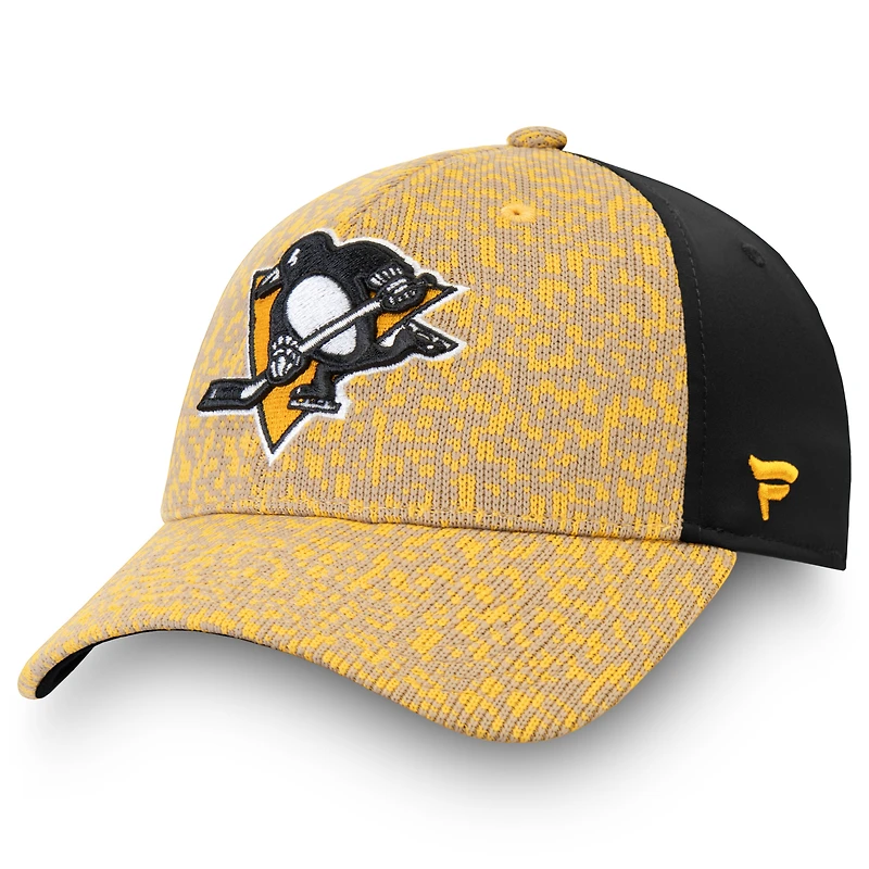 Casquette Fan Weave Flex Fit dorée/noire pour homme des Penguins de Pittsburgh Fanatics