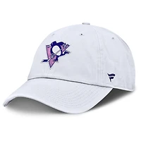Casquette ajustable authentique Pro Hockey Fights Cancer des Penguins de Pittsburgh pour hommes Fanatics blanche