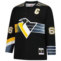 Maillot Mitchell & Ness Mario Lemieux noir pour homme des Penguins de Pittsburgh 1996/97 Blue Line 2.0
