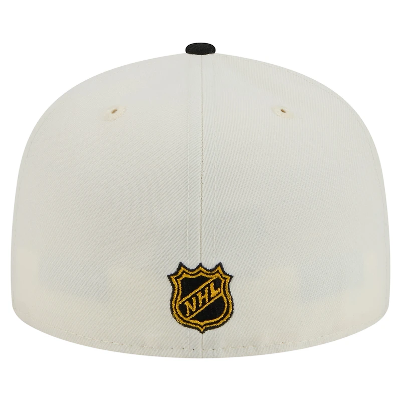 Casquette ajustée bicolore chromée 59FIFTY blanche des Penguins de Pittsburgh New Era pour homme